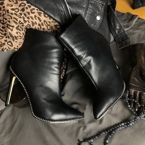 Lena Studded Vegan Leather Boot- BLK 9